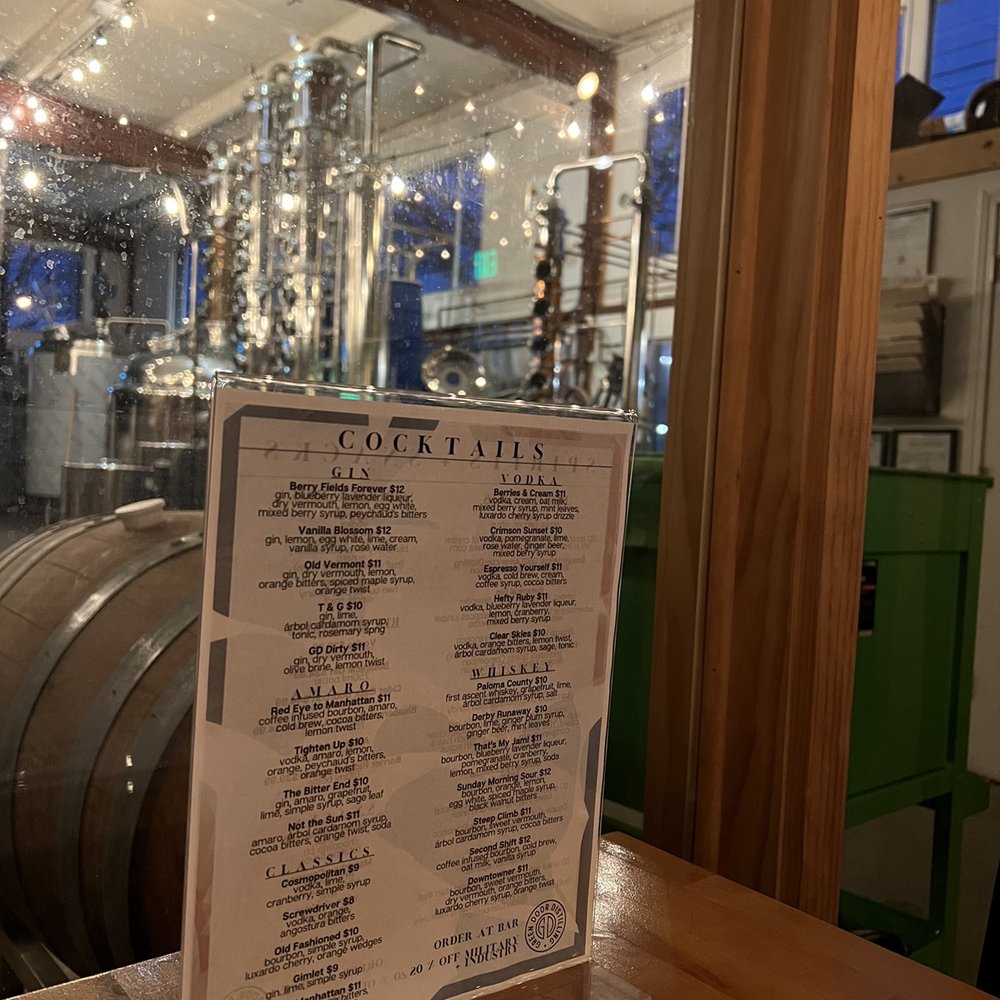 Menu and distillery Menu and distillery