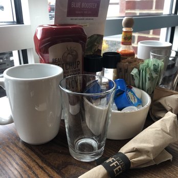 First Watch - Glasses left on our table, for us to use, from the last guest I'm guessing. - Breakfast & Brunch Near Me - Newark, Delaware First Watch - Glasses left on our table, for us to use, from the last guest I'm guessing. - Breakfast & Brunch Near Me - Newark, Delaware