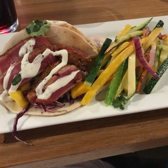 Waterman's Brewing - Blackened tuna tacos with sautéed veggies - Brewpubs Near Me - Wilmington, North Carolina Waterman's Brewing - Blackened tuna tacos with sautéed veggies - Brewpubs Near Me - Wilmington, North Carolina