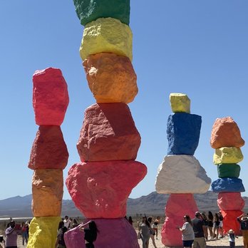 Seven Magic Mountains - Even a crowd of people doesn't ruin the beauty. - Public Art Near Me - Las Vegas, Nevada
