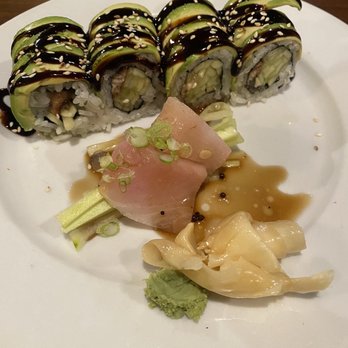 Yuzu Asian Cuisine - Dragon Roll Yellowtail - Sushi Bars Near Me - Lancaster, Pennsylvania Yuzu Asian Cuisine - Dragon Roll Yellowtail - Sushi Bars Near Me - Lancaster, Pennsylvania