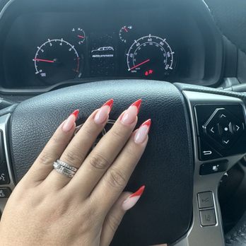 Beyond Nails & Spa - Red french tips on builder gel - Nail Salons Near Me - Jacksonville, North Carolina Beyond Nails & Spa - Red french tips on builder gel - Nail Salons Near Me - Jacksonville, North Carolina