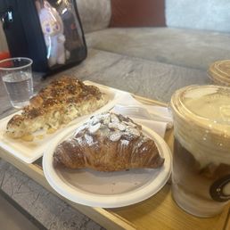 Honeycomb pastry and almond joy croissant(has a lot of marzipan if that's your jam)