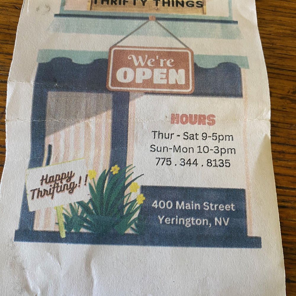 Thrifty Things - Thrift Stores Near Me - Yerington, Nevada Thrifty Things - Thrift Stores Near Me - Yerington, Nevada