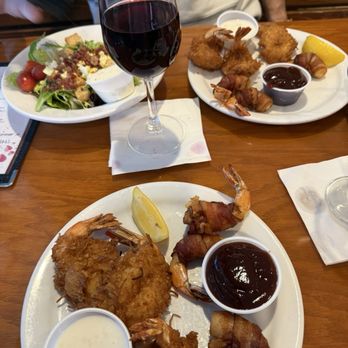 Dixie Crossroads - I had the coconut and bacon wrapped shrimp so did my husband and he also had a very nice salad..... - Seafood Near Me - Titusville, Florida Dixie Crossroads - I had the coconut and bacon wrapped shrimp so did my husband and he also had a very nice salad..... - Seafood Near Me - Titusville, Florida