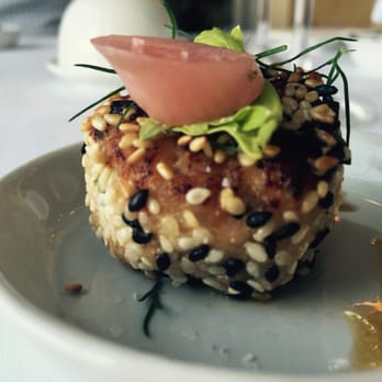 Sugar Hill Inn - Amuse Bouche: salmon cake wasabi encrusted. Heavenly. An omen of things to come. - New American Near Me - Sugar Hill, New Hampshire Sugar Hill Inn - Amuse Bouche: salmon cake wasabi encrusted. Heavenly. An omen of things to come. - New American Near Me - Sugar Hill, New Hampshire