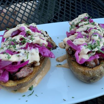 Board & Batten - Pastrami Ruben potato skins - New American Near Me - Mesa, Arizona Board & Batten - Pastrami Ruben potato skins - New American Near Me - Mesa, Arizona