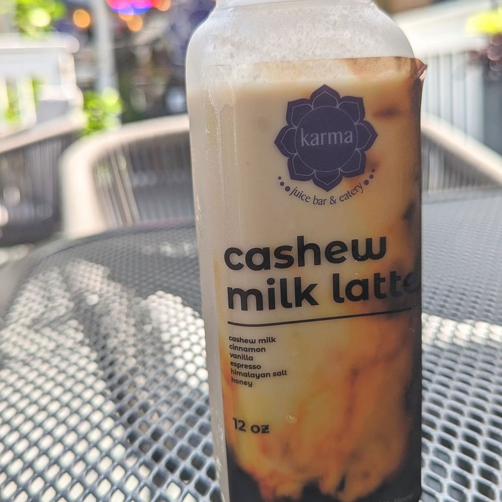 Cashew Milk Latte - sweetened with honey. Delicious! Cashew Milk Latte - sweetened with honey. Delicious!