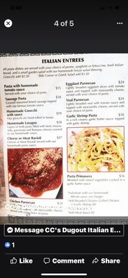 Menu photo 6 CC's Dugout Italian Eatery Welland, ON