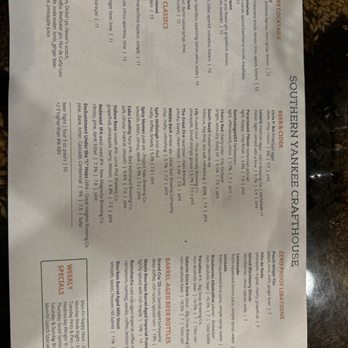 Southern Yankee Crafthouse - Drink Menu - Cocktail Bars Near Me - Houston, Texas Southern Yankee Crafthouse - Drink Menu - Cocktail Bars Near Me - Houston, Texas