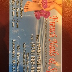 French Nails & Spa - Business card/Hours/Number