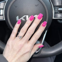 Pink nails for Valentine's Day