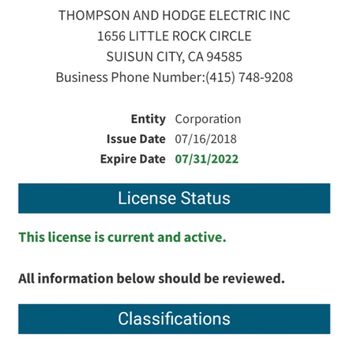 T&H Electric - License - Electricians Near Me T&H Electric - License - Electricians Near Me