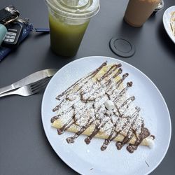 Crepes Et Amis - Smores crepe and matcha lemonade (both seasonal I believe)