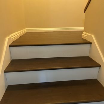 Craft & Bulk Flooring - After laminate stairing with white risers - Flooring Near Me - San Diego, California Craft & Bulk Flooring - After laminate stairing with white risers - Flooring Near Me - San Diego, California