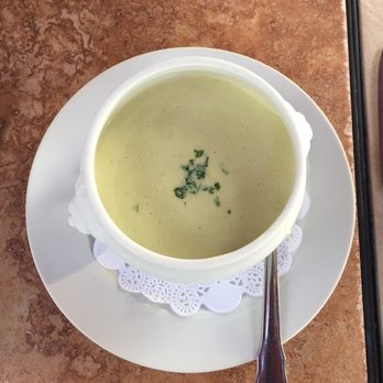 Joelle's French Bistro - Vichyssoise (potato & leek soup traditionally served cold) - French Near Me - Skaneateles, New York Joelle's French Bistro - Vichyssoise (potato & leek soup traditionally served cold) - French Near Me - Skaneateles, New York