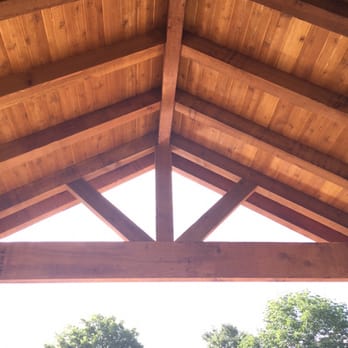 Gable Roof Cover Built With All Rough Cedar Beams Rafters Posts