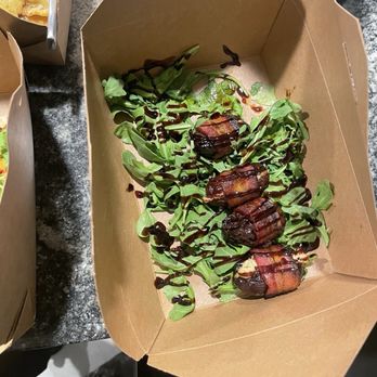 Capricious Local Eatery - Bacon wrapped, goat cheese filled dates - Burgers Near Me - Newberry, Florida