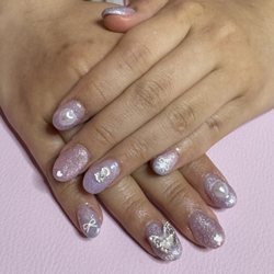 Afterglow Esthetics Lab - Bio gel nail extensions with charms and nail art