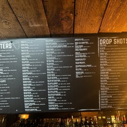 The Dry Bean Saloon - Shooters & Drop Shots Menu