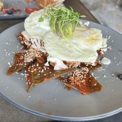 Santo Pecado - Blue corn chilaquiles