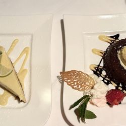 Chez Max Restaurant - Key Lime Pie and Molten Chocolate Cake. NOT my favorite key lime (Shyndigz is far better) but the cake was incredible.