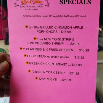 Rise & Shine - Menu 5/2/2026 - American Near Me - Sycamore, Illinois Rise & Shine - Menu 5/2/2026 - American Near Me - Sycamore, Illinois