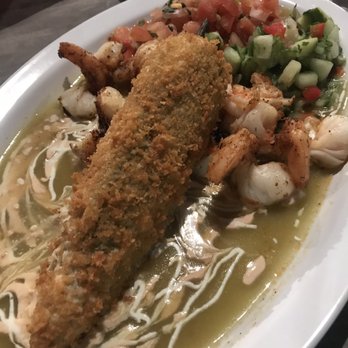 Whiptail Grill - Goat cheese stuffed Chile rinello with shrimp. Aka heaven!!! - Mexican Near Me - Springdale, Utah Whiptail Grill - Goat cheese stuffed Chile rinello with shrimp. Aka heaven!!! - Mexican Near Me - Springdale, Utah