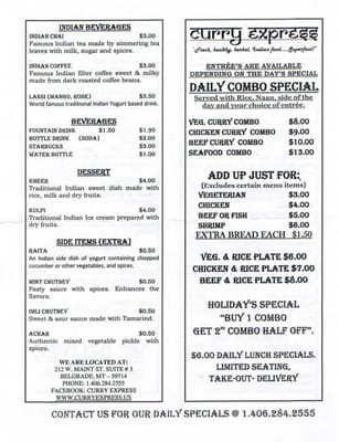 Menu photo 7 Curry Express - Authentic Indian Cuisine Belgrade, MT Menu photo 7 Curry Express - Authentic Indian Cuisine Belgrade, MT