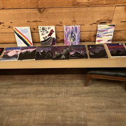 Greenhorn Ranch - Everyone's paintings from the paint and sip event. The third one from the left is the best one by far made by my beautiful wife!