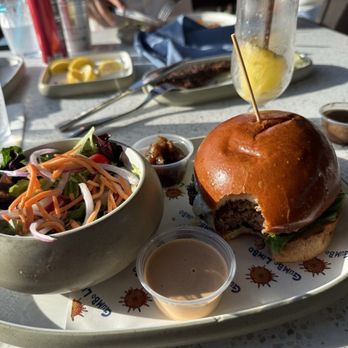 Gumbo Limbo - Gumbo Burger + Side House Salad - Seafood Near Me - Naples, Florida