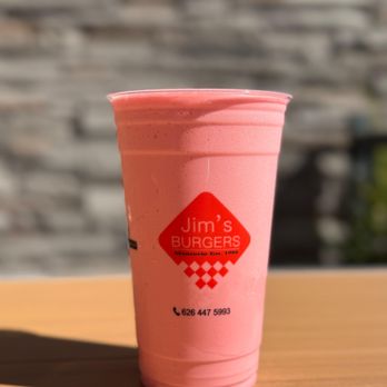 Jim's Burgers - Refreshing Strawberry milk shake. - Burgers Near Me - Monrovia, California Jim's Burgers - Refreshing Strawberry milk shake. - Burgers Near Me - Monrovia, California