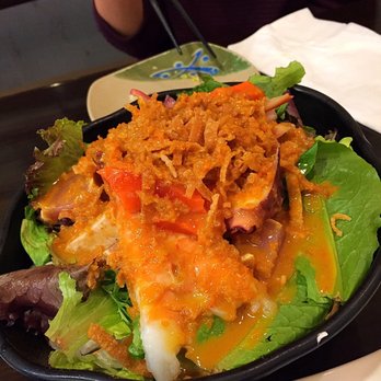 Nao Sushi - Sashimi Salad. Delicious sauce! - Japanese Near Me - Burnaby, British Columbia Nao Sushi - Sashimi Salad. Delicious sauce! - Japanese Near Me - Burnaby, British Columbia
