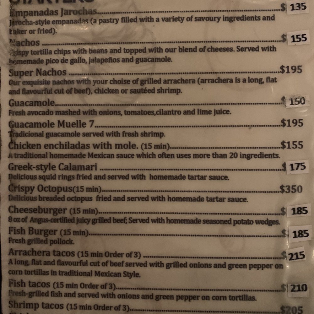 Muelle 7 - Menu 2019 - Cocktail Bars Near Me - Isla Mujeres, ROO