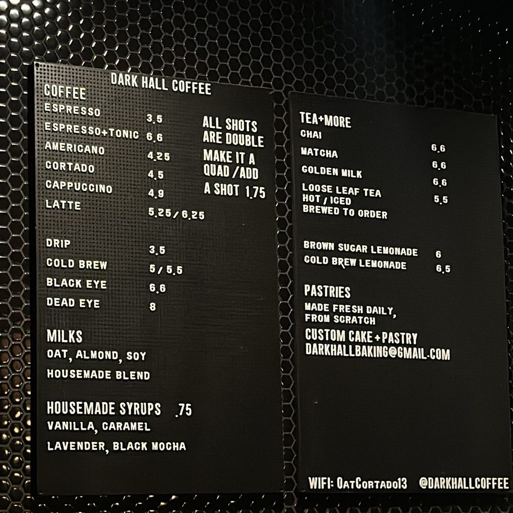 Dark Hall Coffee - Drink menu - Coffee & Tea Near Me - Phoenix, Arizona