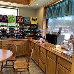 Island Energies - Microwave area and some souvenir Tshirts