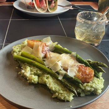The Pub at Golden Eagle Inn - Scallops over risotto with asparagus - Pubs Near Me - Bedford, Pennsylvania