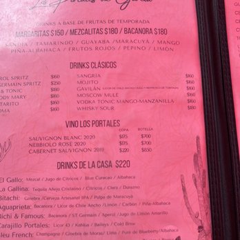 Los Portales - Menú - Cocktail Bars Near Me Los Portales - Menú - Cocktail Bars Near Me