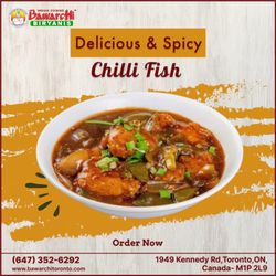 Bawarchi Biryanis - Toronto - Dive into the Sensational Flavors of the Sea with our Chilli Fish at Bawarchi Biryanis Toronto!  Are you a lover of seafood and spice?
