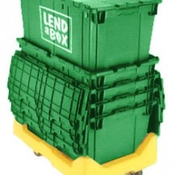 Lend A Box - Our boxes neatly nest inside each other, or stack easily on top.