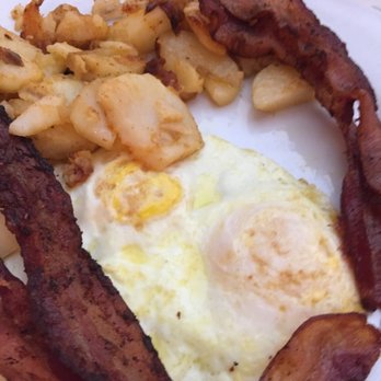 Off Street Cafe - 2 eggs, bacon, home fries, sourdough toast - American Near Me - Cerritos, California Off Street Cafe - 2 eggs, bacon, home fries, sourdough toast - American Near Me - Cerritos, California