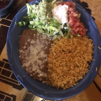 Casa Azul - Fajitas de la Casa beans and rice - Mexican Near Me - Coralville, Iowa