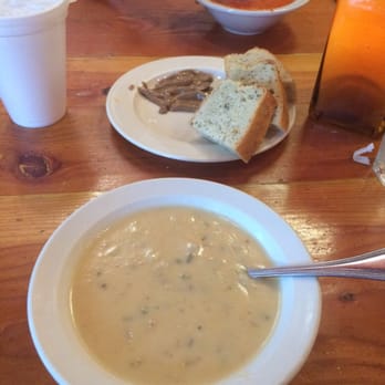 Rocking V Cafe - Free soup! Tomato basil and potato were very good. The bread and balsamic dipping sauce is great too! - New American Near Me - Kanab, Utah Rocking V Cafe - Free soup! Tomato basil and potato were very good. The bread and balsamic dipping sauce is great too! - New American Near Me - Kanab, Utah
