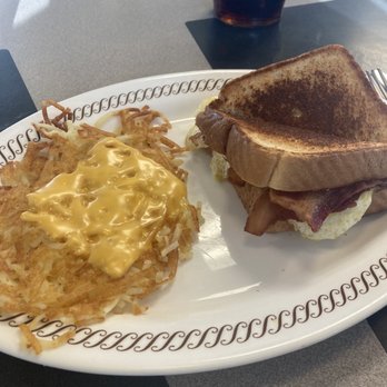 Waffle House - Texas Bacon Egg and Cheese Melt With Hashbrowns - Breakfast & Brunch Near Me - Frederick, Maryland