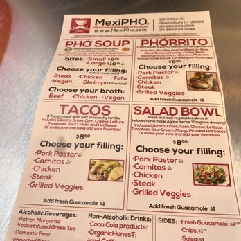 MexiPHO - Menu - Vietnamese Near Me - Glastonbury, Connecticut MexiPHO - Menu - Vietnamese Near Me - Glastonbury, Connecticut