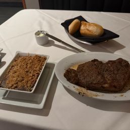 Sweet Potato Casserole and a 16 oz. New York Strip.