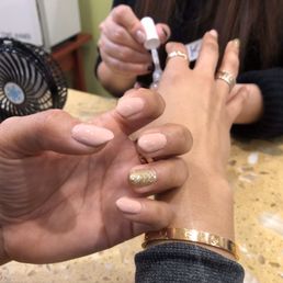 Regular Mani but she did such a great job it looks like gel