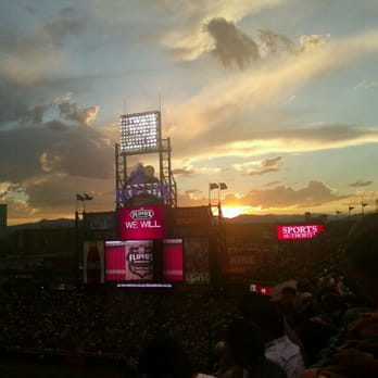 Coors Field - Sprinkles and a gorgeous sunset..don't ask the score - Stadiums & Arenas Near Me - Denver, Colorado Coors Field - Sprinkles and a gorgeous sunset..don't ask the score - Stadiums & Arenas Near Me - Denver, Colorado