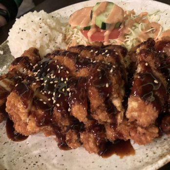 Kusshi - Chicken Katsu with all the fixings. It's a HUGE portion. - Sushi Bars Near Me - North Bethesda, Maryland Kusshi - Chicken Katsu with all the fixings. It's a HUGE portion. - Sushi Bars Near Me - North Bethesda, Maryland