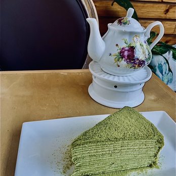 Prince Tea House - Matcha crepe cake - Desserts Near Me - Brooklyn, New York Prince Tea House - Matcha crepe cake - Desserts Near Me - Brooklyn, New York